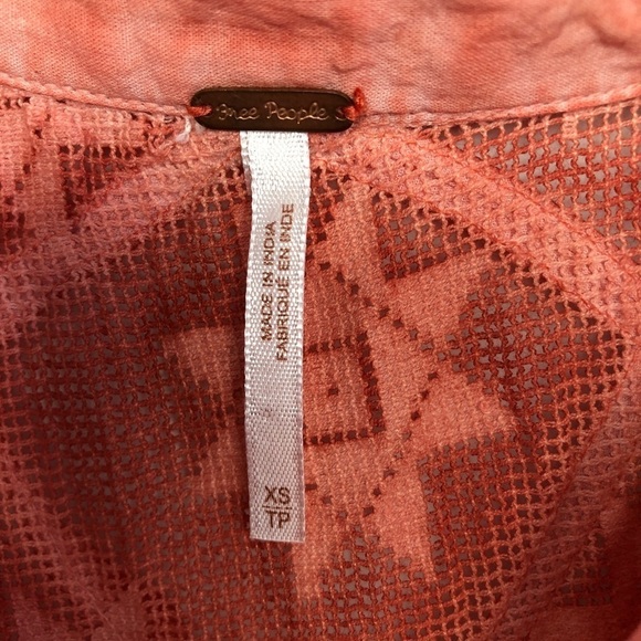 Free People Coral Henley Tunic Tank Top Size Small - Picture 9 of 13